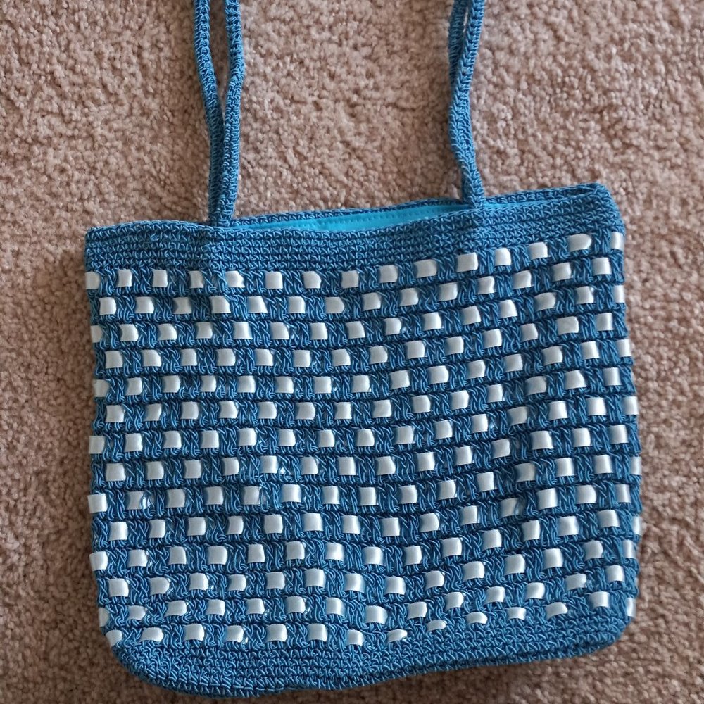 Blue Knit Purse